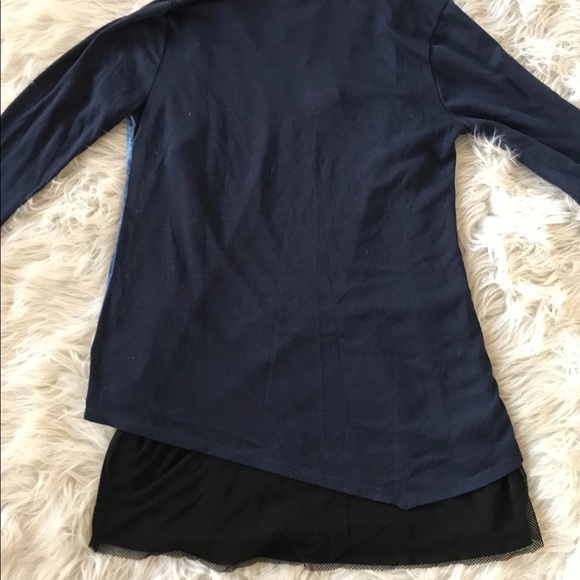 Style & Co Tunic Sweater Asymmetrical Mesh Hem - Picture 4 of 5